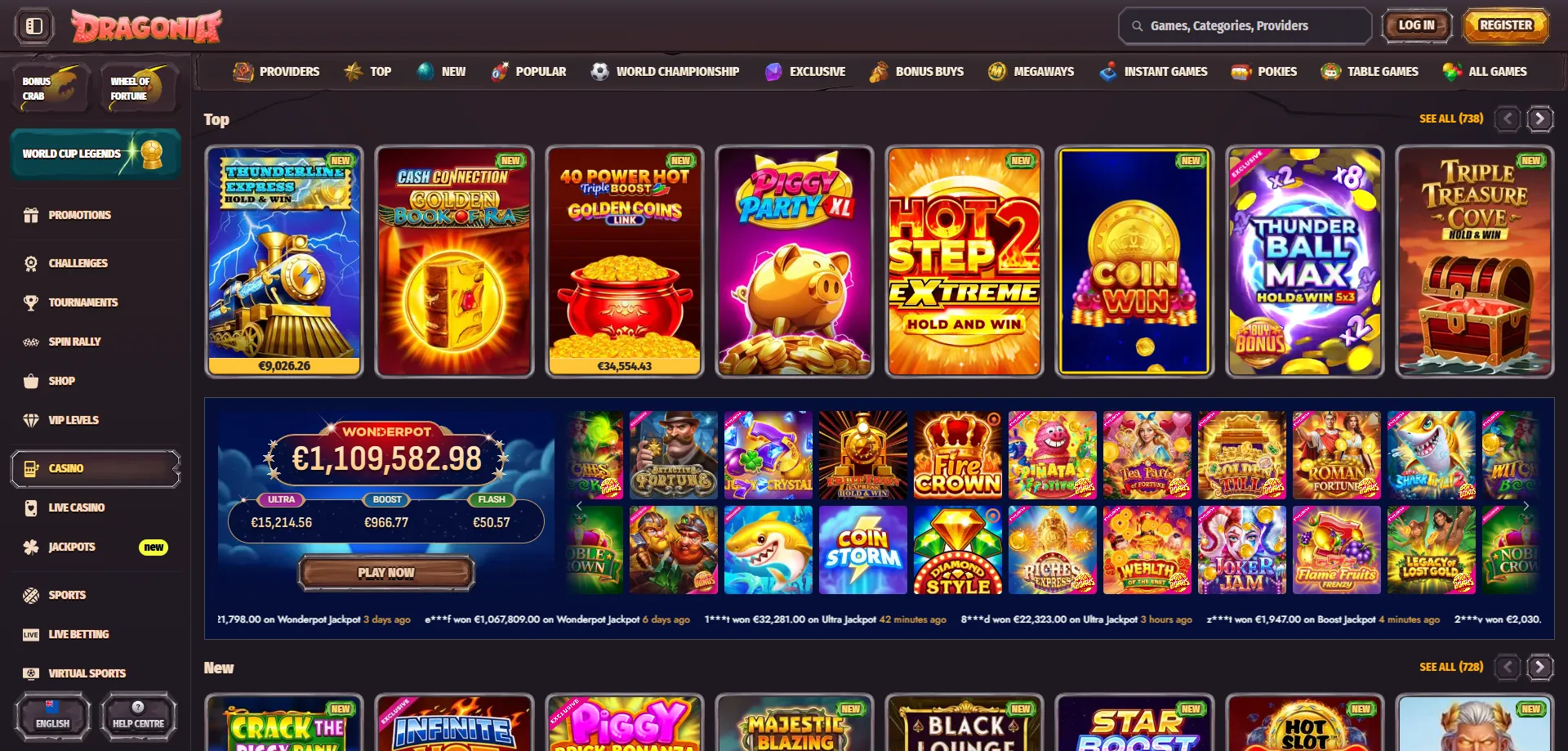 Dragonia Casino online pokies and slot games library for NZ players